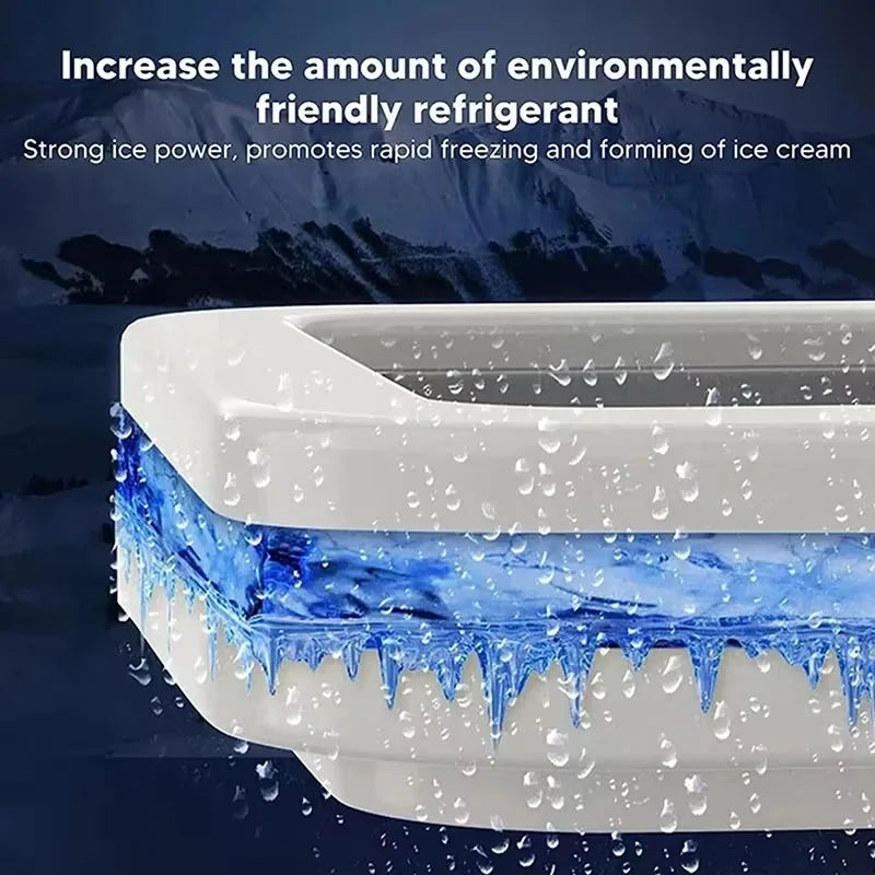 Household Ice Cream Maker Pan with 1 Scraper Instant Rolled Ice Cream Maker DIY Sorbet Frozen Yogurt Maker Ice Stir Fry Machine